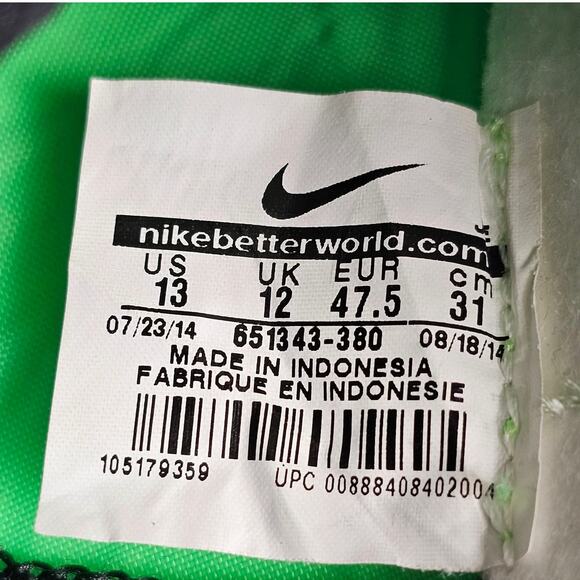 Nike Magista Soccer Cleats Mens 13 Bright Green Orange Swoosh 651343-380 - Picture 7 of 8